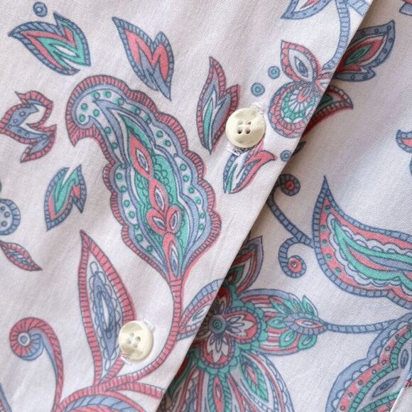 Vintage Cabin Creek Floral Button-Up Blouse L – Pastel Paisley, 90s Cottagecore - Picture 5 of 7